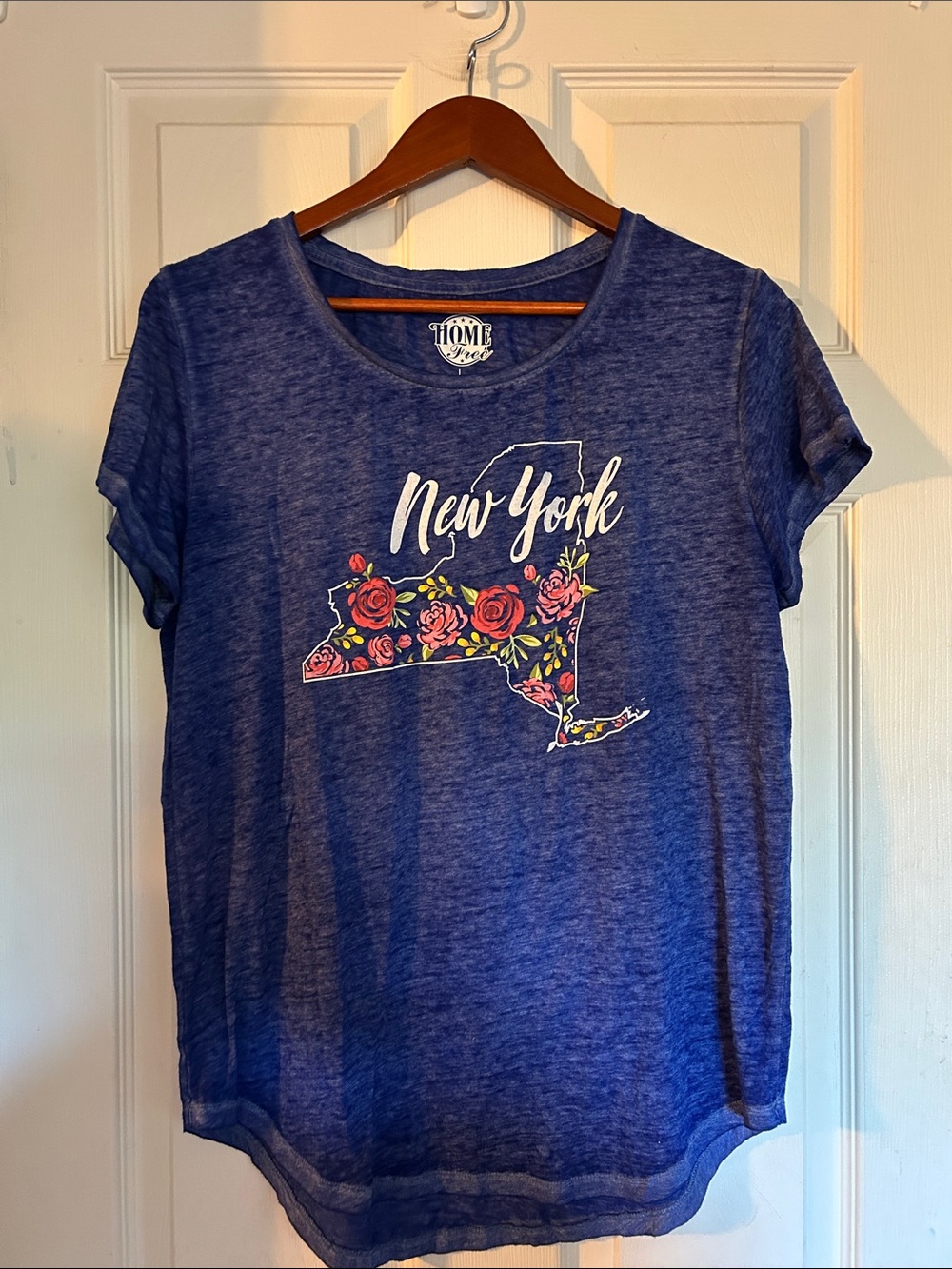 Home Free Women's New York Floral Graphic Tee in Blue